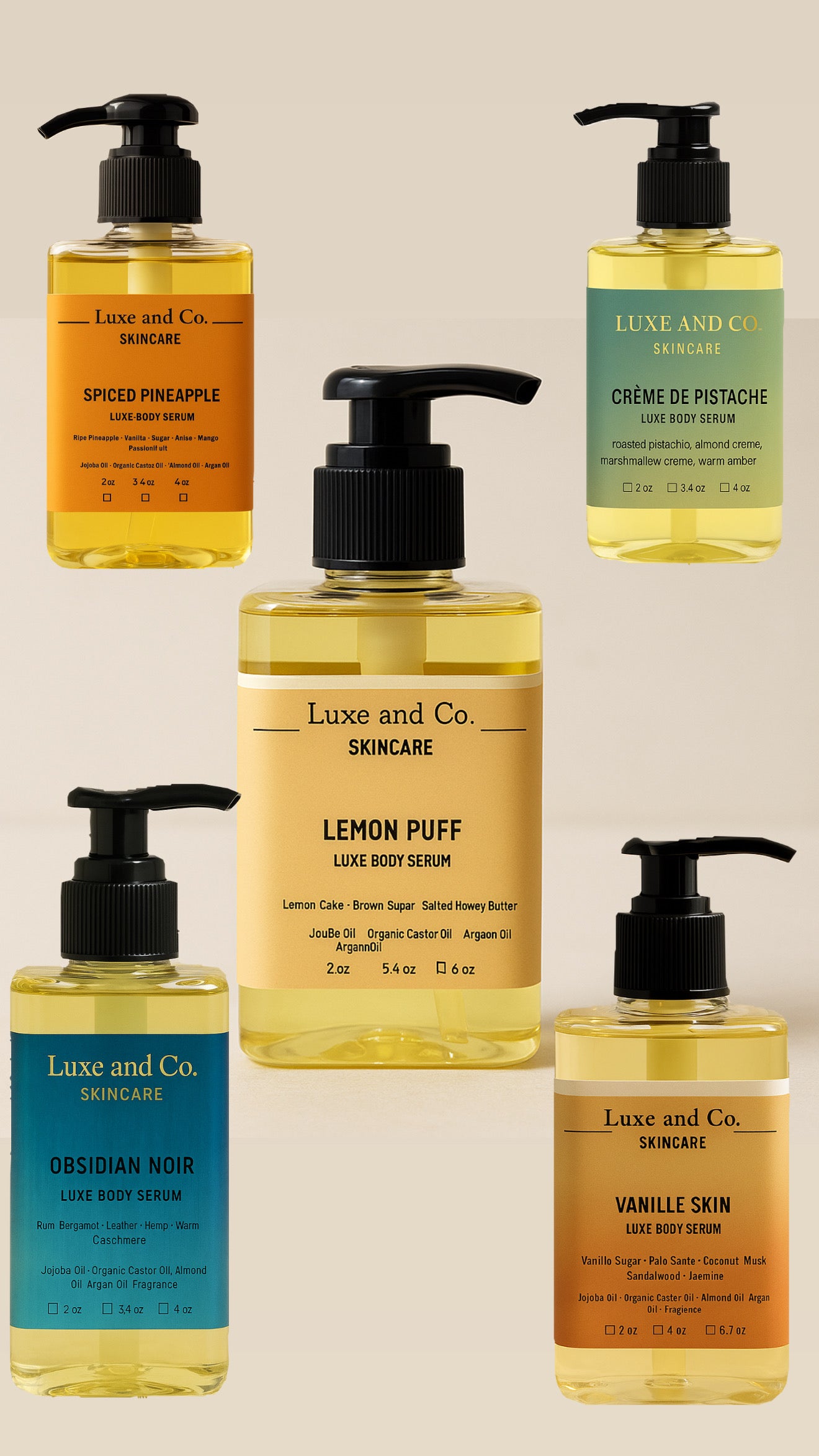 ✨ Luxe Body Serum Collection – Full 5-Piece Bundle