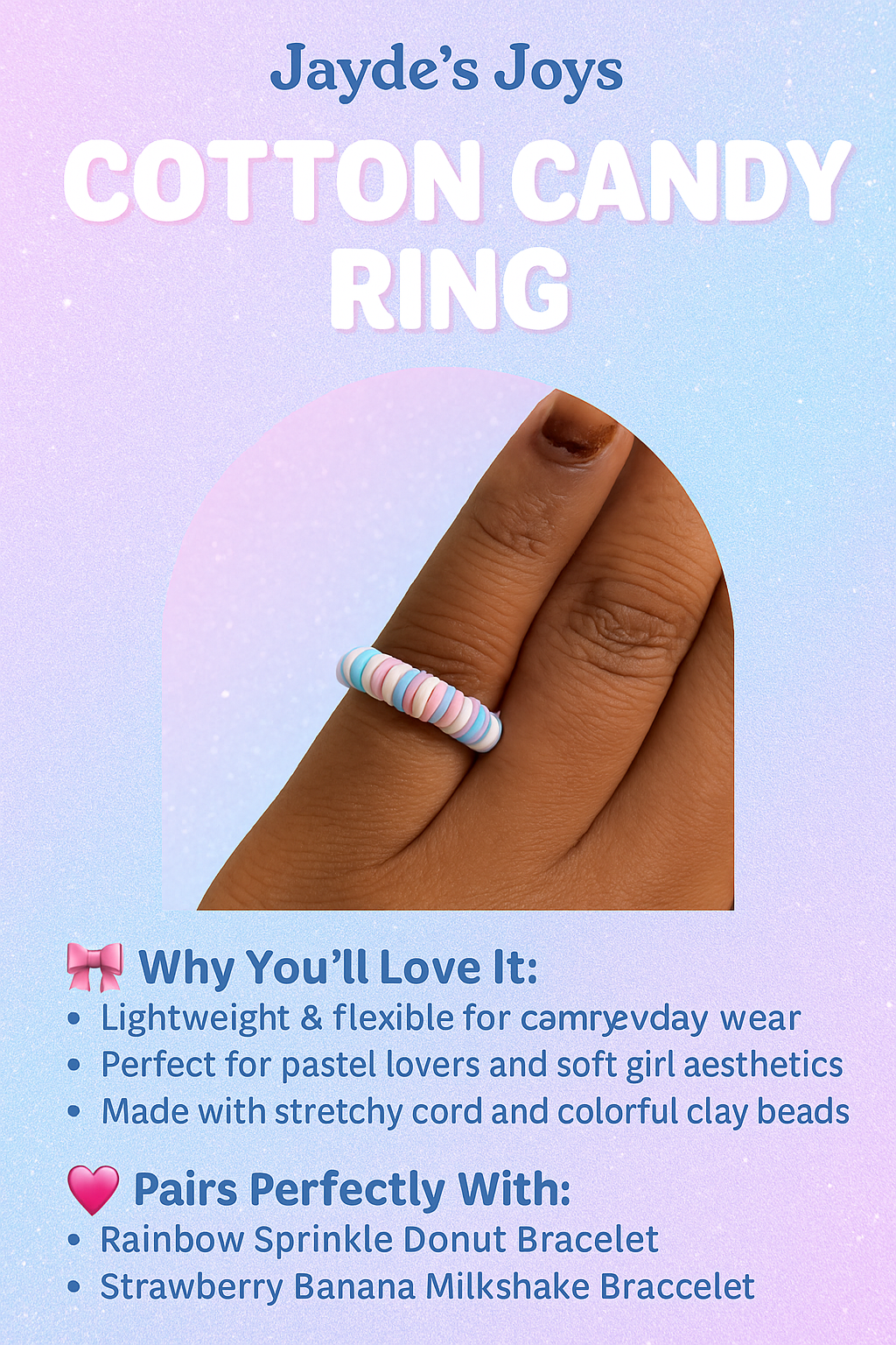 🍬 Cotton Candy Ring
