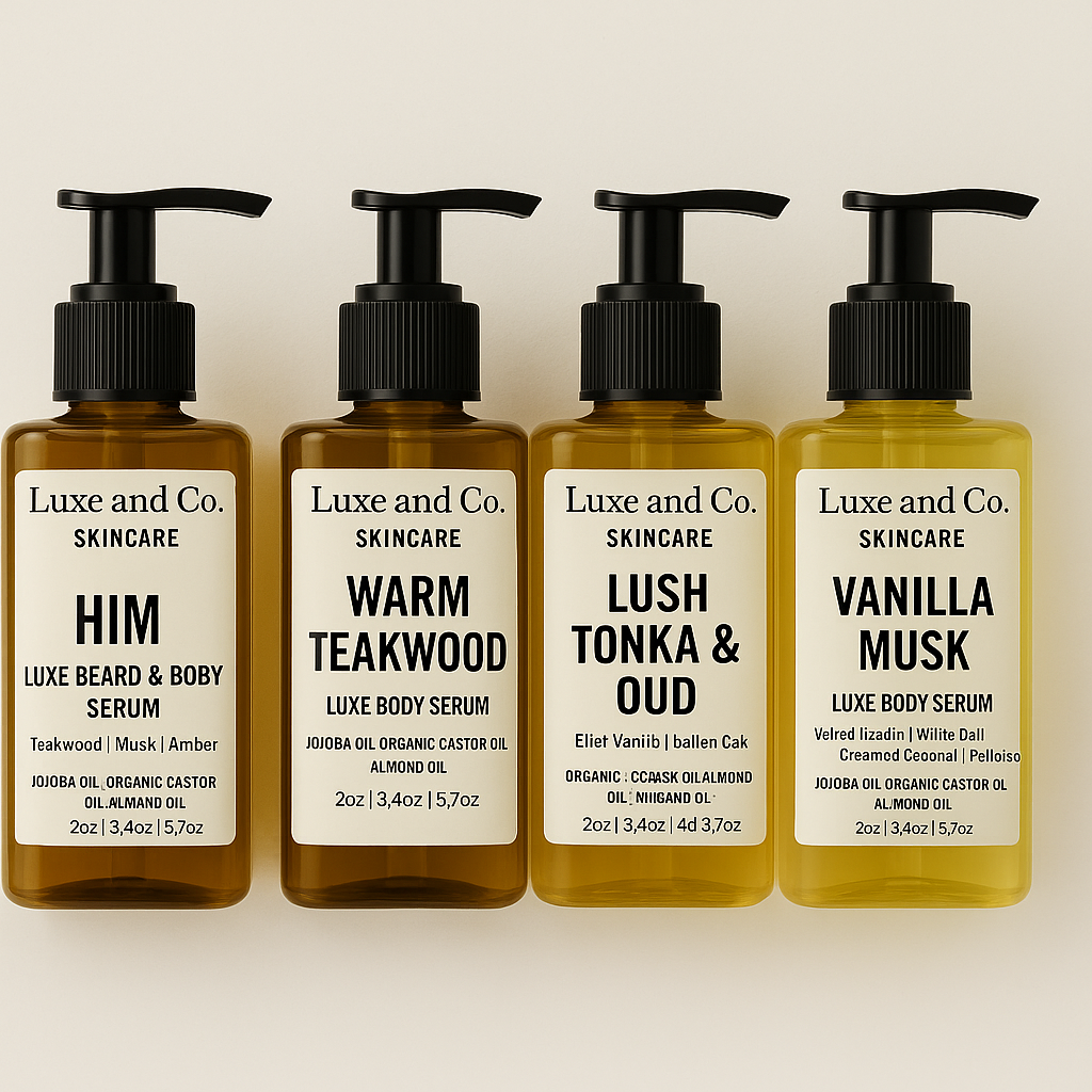 Men’s Beard & Body Serum Flight – Full 4-Piece Bundle